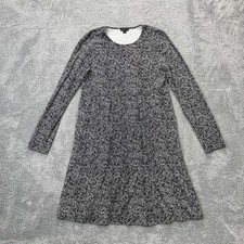 J Jill Dress Womens Extra Small Black Wearever Tunic Herringbone Round Neck