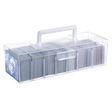 1 Clear Plastic Trading Card Storage Box Plastic Card Storage Case with Divid...