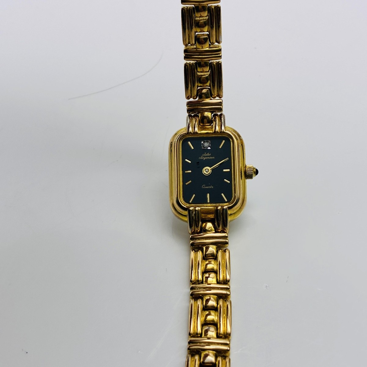 JULES JURGENSEN Womens Watch Gold Tone Black Dial Gem 6824  display picture 2