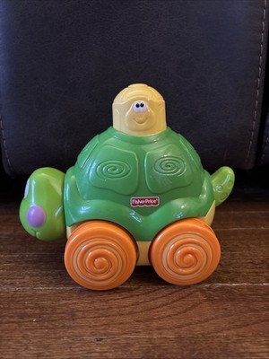 Fisher Price Rolling Turtle Go Baby Press + Crawl Musical Toy Mattel 2011 Works
