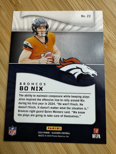 2024 Panini Illusions - Bo Nix RC #22 Stardust Dots Parallel Blue Rookie - Bild 3 von 3