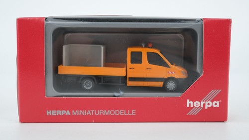 Herpa H0 048286 Mercedes Benz Sprinter doble cabina municipal naranja | Condition: Gebraucht