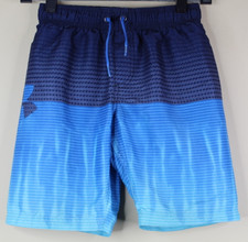 Under Armour Boys Swim Shorts Blue Striped Size Youth Medium