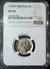 1938-D BUFFALO NICKEL NGC MS66 #45271