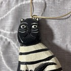 Set Of 2 Whimsical Folk Art Cat Decor/9” Wind Chime & 5” Ornament/Adorable — photo 2