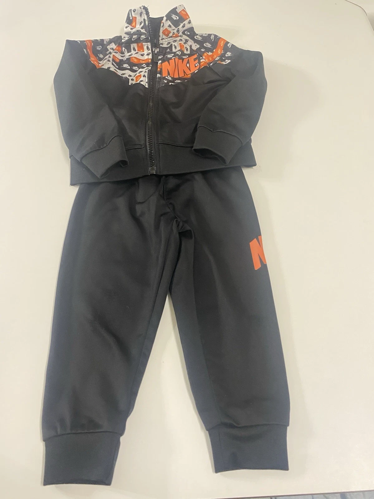 Nike 2T Black Orange White Tracksuit Set