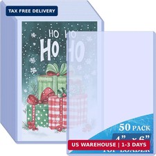Vmiapxo 50 Pack 4" x 6" Hard Plastic Card Sleeves, Waterproof Photo Card Sleeve
