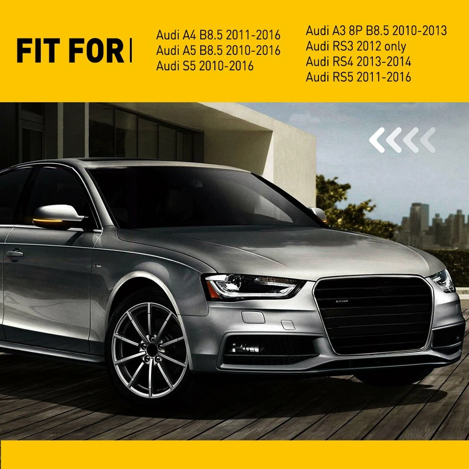 Para Audi A4 A3 A5 S5 Ámbar Secuencial LED Luz de giro Espejo Indicador EPU Foto 3 de 4