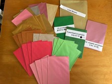 Approx 50 craft,pearlized & metallic ,coloured envelopes,approx 50-size C6-LOOK!