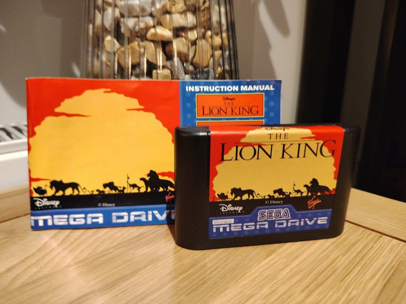 Vintage Sega Mega Drive The Lion King PAL Cartridge & Manual Disney