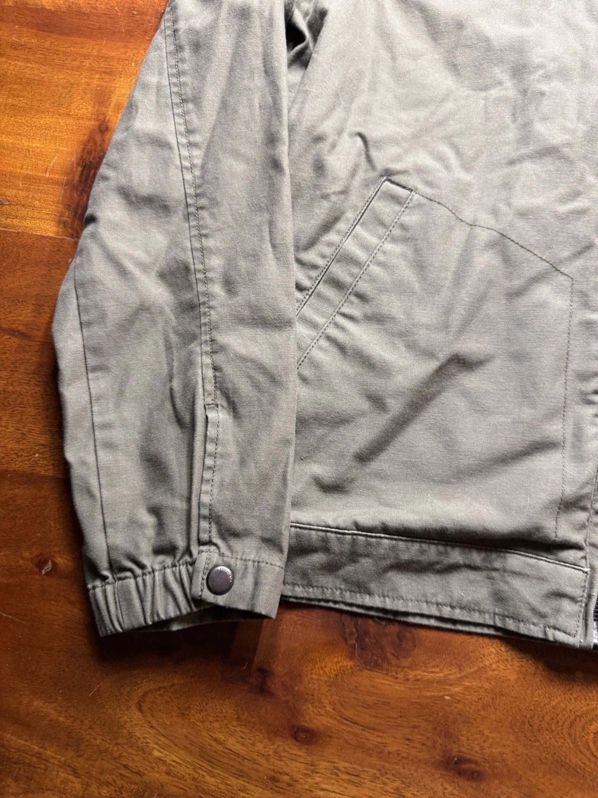 Volcom Warren Full Zip Hooded Utility Jacket Mens Sz Small ArmyGreen image 3