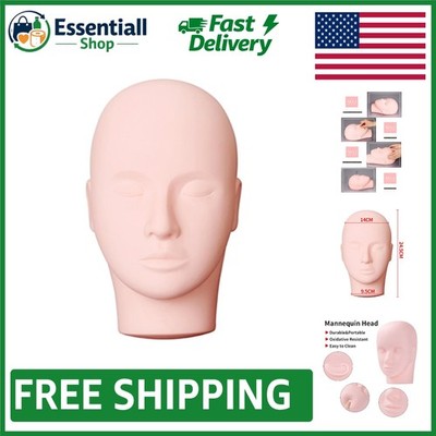 Pro Training Mannequin Head for Makeup & Eyelash Extensions - Soft Silicone