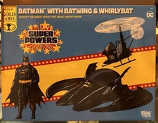 NEW McFarlane Toys DC Super Powers Batman w Batwing & Whirlybat 3pk Gold Label