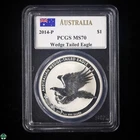 Australia 2014-P Wedge Tailed Eagle PCGS MS 70 Signature Series: John M Mercanti