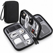 Portable Waterproof Double-Layer Zipper Storage Bag Electronic Organizer