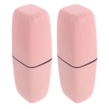  2 PCS Toothbrush Travel Case Holder Cup Portable Mouthwash Toothpaste Storage