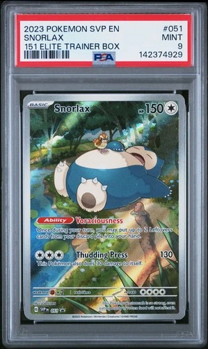 2023 POKEMON SVP EN-SV BLACK STAR PROMO 151 ELITE TRAINER BOX #051 SNORLAX PSA 9