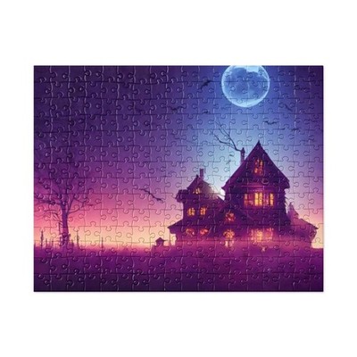 Sunset on a Haunted Farmhouse, Haunted Halloween Jigsaw puzzle 252 pc