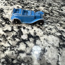 Vintage Tootsietoy Diecast Metal Toy Blue Roadster Made in USA 2 Inches Long