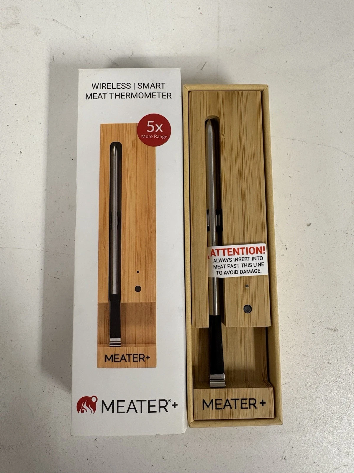 Apption Labs Meater Plus Wireless 212°F Smart Meat Thermometer New Open Box BH