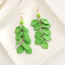 Retro Long Tassel Earrings Solid Color Eardrop  Women