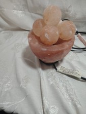 Himalayan Salt Lamp Fire Bowl Natural Salt Rock, 7"H
