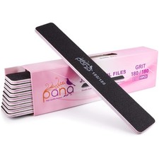 Double Sided Nail Files Jumbo Size 10PCS Black 180/180 Grit - Manicure Pedicure