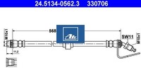 ATE 24.5134-0562.3 Bremsschlauch FüR Opel FüR Renault