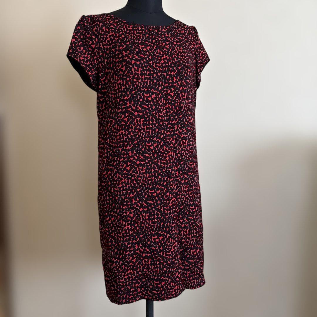 Abito Saint Laurent fantasia cuore 36 7 S M rosso viscosa seta