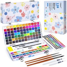 128 Colors Watercolor Paint Set Portable, for Adults Artists Professional Beg...