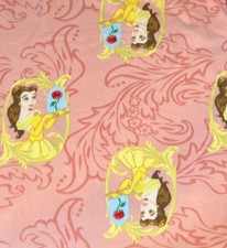 Fleece Remnant 50" Beauty and the Beast, Disney Princess Belle Fabric 1.33 Yards
