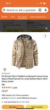 LISTING Title: Mr.Stream Men?s Padded Lumberjack Jacket XXL Sherpa Lined Hoody