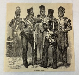 1886 magazine engraving ~ GROUP OF SEPOYS Persian Soldiers
