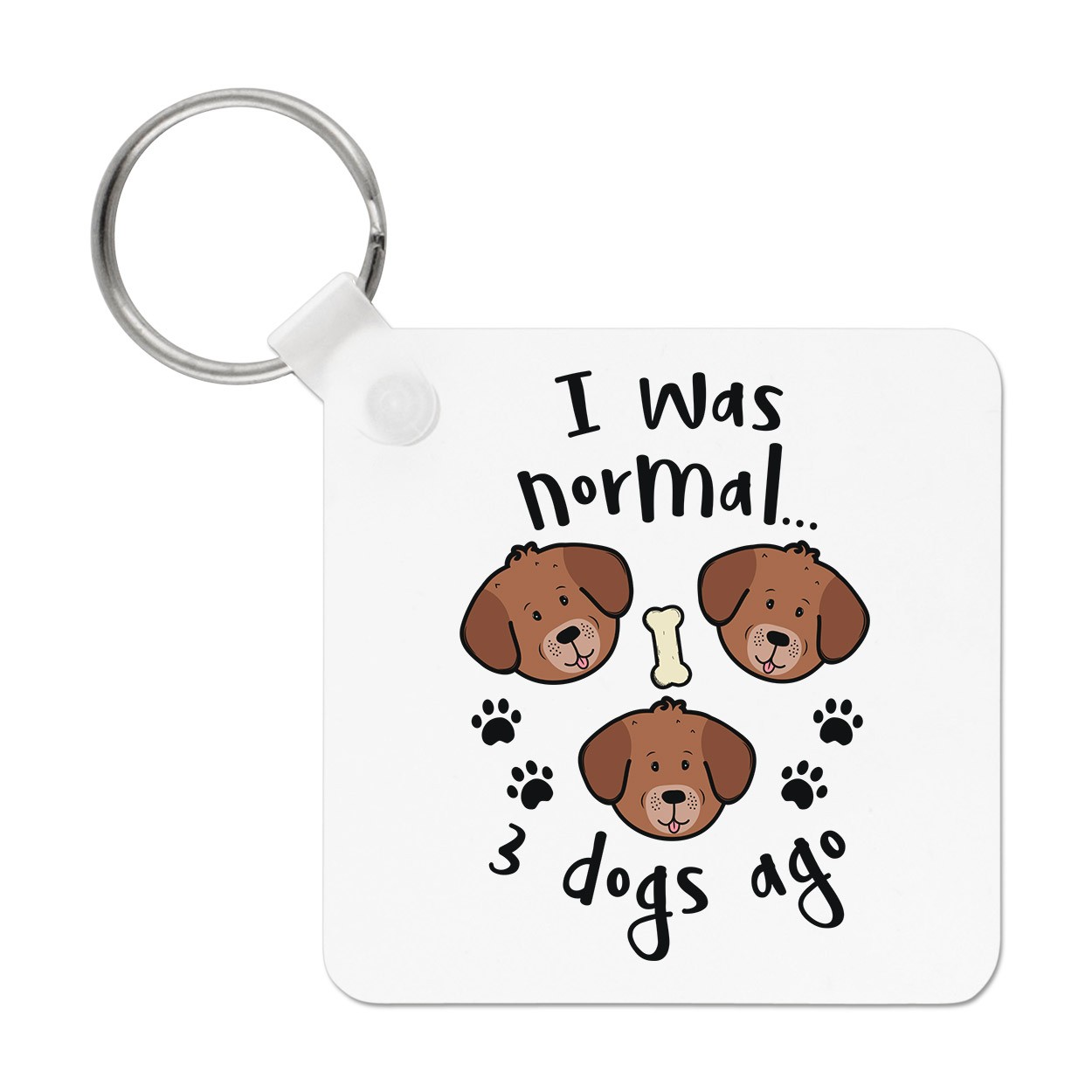 I Was Normal 3 Dogs Ago Keyring Key Chain Funny Joke Pet Crazy Dog Lady