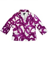 Sandro Blazer Jacket Abstract Purple White Size Large