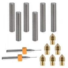 For MK8 3D Printer Extruder Head Kit Brass Nozzle+M6 Throat Tube+Drills - 1.75mm