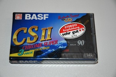 BASF CS II Chrome Super 90 Minuten MC Audiokassette NEU OVP in Folie vintage