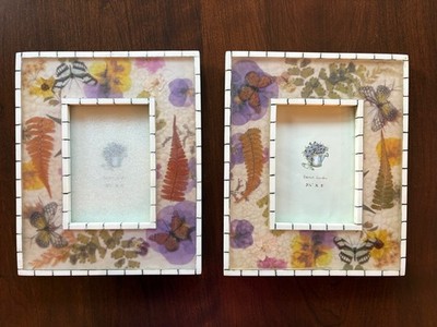 Set of 2 Vintage Floral Resin Frame Jordan Mark Secret Garden 7x8.5'' fits 3.5x5''