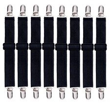 Korlon 8 Pack Bed Sheet Straps, Adjustable Fitted Sheet Straps Clips, Heavy D...