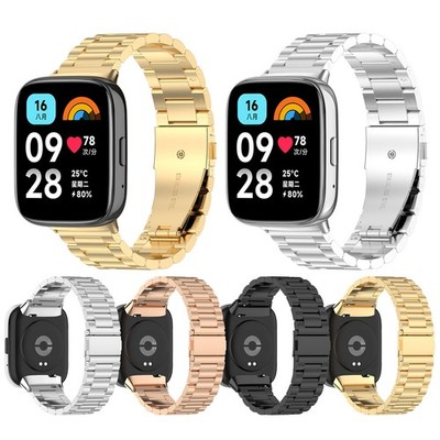 Triple-bead Stainless Steel Watch Strap for Redmi Watch3 Lite/Watch3 Active