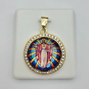 Authentic Jewelry Lot - 3 pcs Gold Plated Sacred Heart Pendant. Oro Laminado