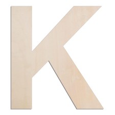 Large Wooden Letter K 12 Inch 1/4 Thick Big Wood Craft Wall Decor Unfinished