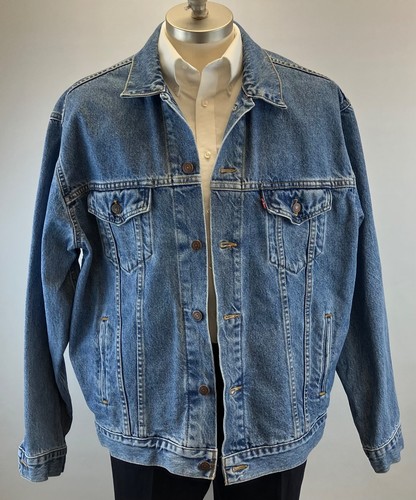 Vintage LEVI STRAUSS Trucker Jacket 70507-0389 Size XL Blue Cotton Denim Jacket