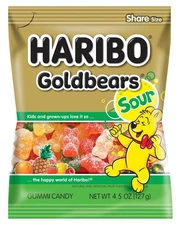 Haribo Gummi Candy Goldbears Sweet & Sour Gummy Bears - 4.5 Ounce, (Pack of 12)
