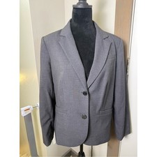 Calvin Klein Womens Double Breasted Button Front Blazer Grey Short Business 12
