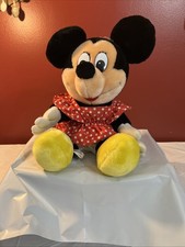 Vintage Disney Minnie Mouse Plush 12" Polka Dot Dress Canasa Trading Korea