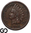 1886 Indian Head Cent Penny Type 2, VF Better Date