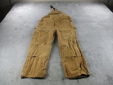 Carhartt Bib Overalls Mens 42x30 Brown R37 Duck Canvas Workwear Double Knee