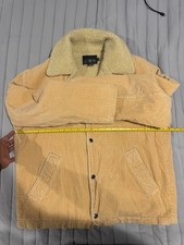 J.CREW Beige Sherpa Lined Button Jacket Men's Medium Casual Fall Winter