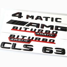 Für Mercedes Benz CLS63 AMG BITURBO 4MATIC Aufkleber Emblem Badge Matt Schwarz Für Mercedes Benz CLS63 AMG BITURBO 4MATIC Aufkleber Emblem Badge Matt Schwarz